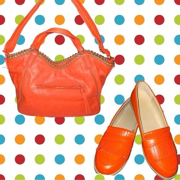 Janie and Jack orange loafers with fringe style design on top. Ntn! - Picture 2 of 11